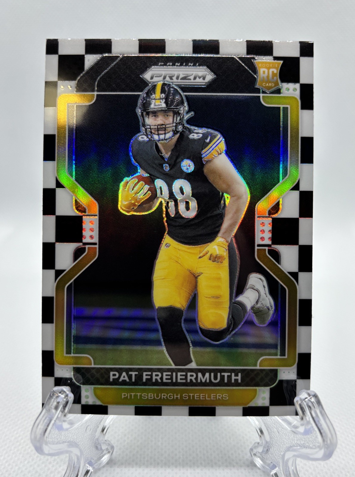 2021 Panini Prizm - Pat Freiermuth #362- Rookie - Black and White Checker SP