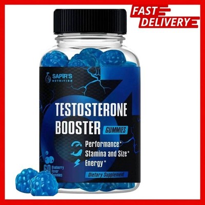 Male Enhancement Gummies - Stamina, Energy, Strength & 60 Blue Raspberry Chews