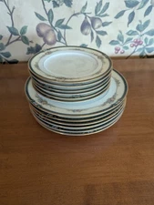 12- NORITAKE CHINA  DARNELL SALAD PLATES  8-1/4",BREAD PLATES 6-1/4" #4154