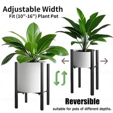 Adjustable Heavy-Duty Metal Plant Stand with Flip Design 10-16" W Indoor Outdoor