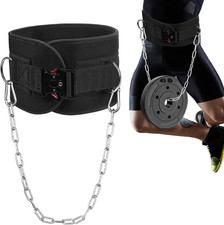 Dip Belt for Weight Lifting  Pull-Ups - Weighted Belt with 36" Robust Steel Cha