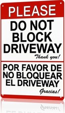 Do Not Block Driveway Aluminum Tin Metal Signs Home D cor 8x12