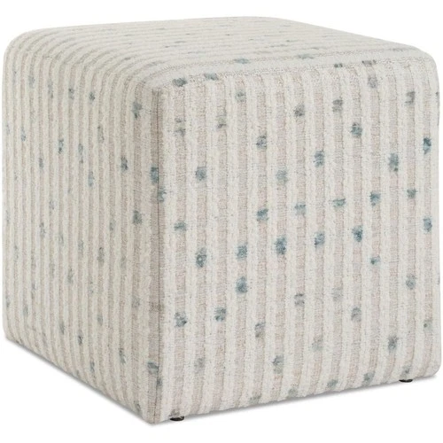 Uttermost 23914 Joie 18 inch White and Sea Blue Ottoman - Picture 1 of 5