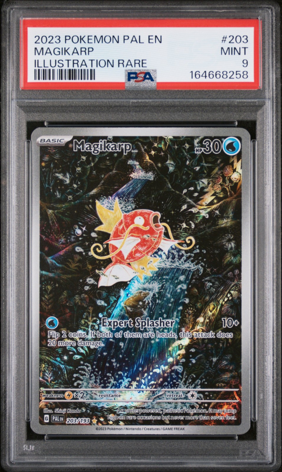 2023 POKEMON PAL EN-PALDEA EVOLVED ILLUSTRATION RARE #203 MAGIKARP PSA 9