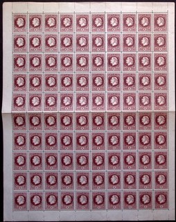 MONTENEGRO: c.1910 completo 10 x 10 fogli 2p governo in esilio Cenerentola inutilizzato