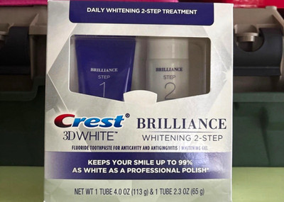Crest 3D White Brilliance 2-Step Whitening Kit Fluoride Mint 4.0oz/2.3oz