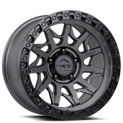Lock Off-Road Wheels Lunatic 20x9 Matte Grey with Matte Black Ring (4pcs) A1
