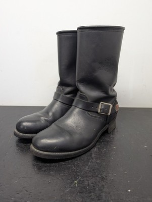 Men s Vintage Harley Davidson Pull On Moto Engineer Biker Boots Size 9D 