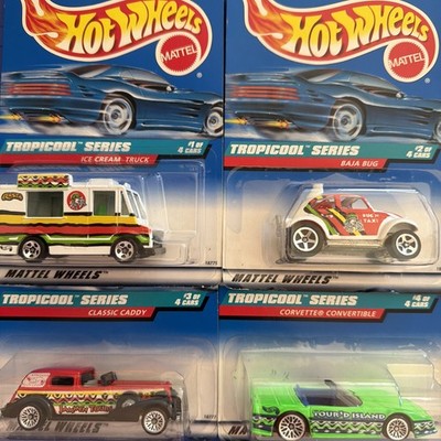 Mattel Hot Wheels Complete Set of 4 1997 Tropicool Series Cars 1:64 MINT