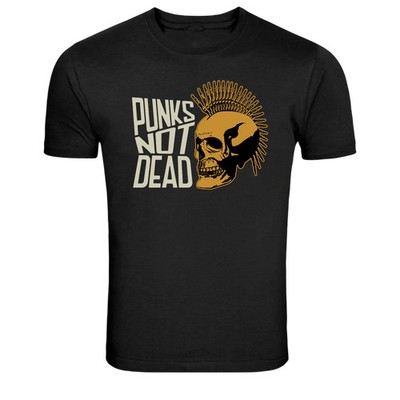 Punks Not Dead Skull Punk Rock Graphic T-Shirt