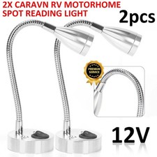 2x 12V LED Spot Reading Light Switch Camper Van Caravan For Boat Motorhome Light
