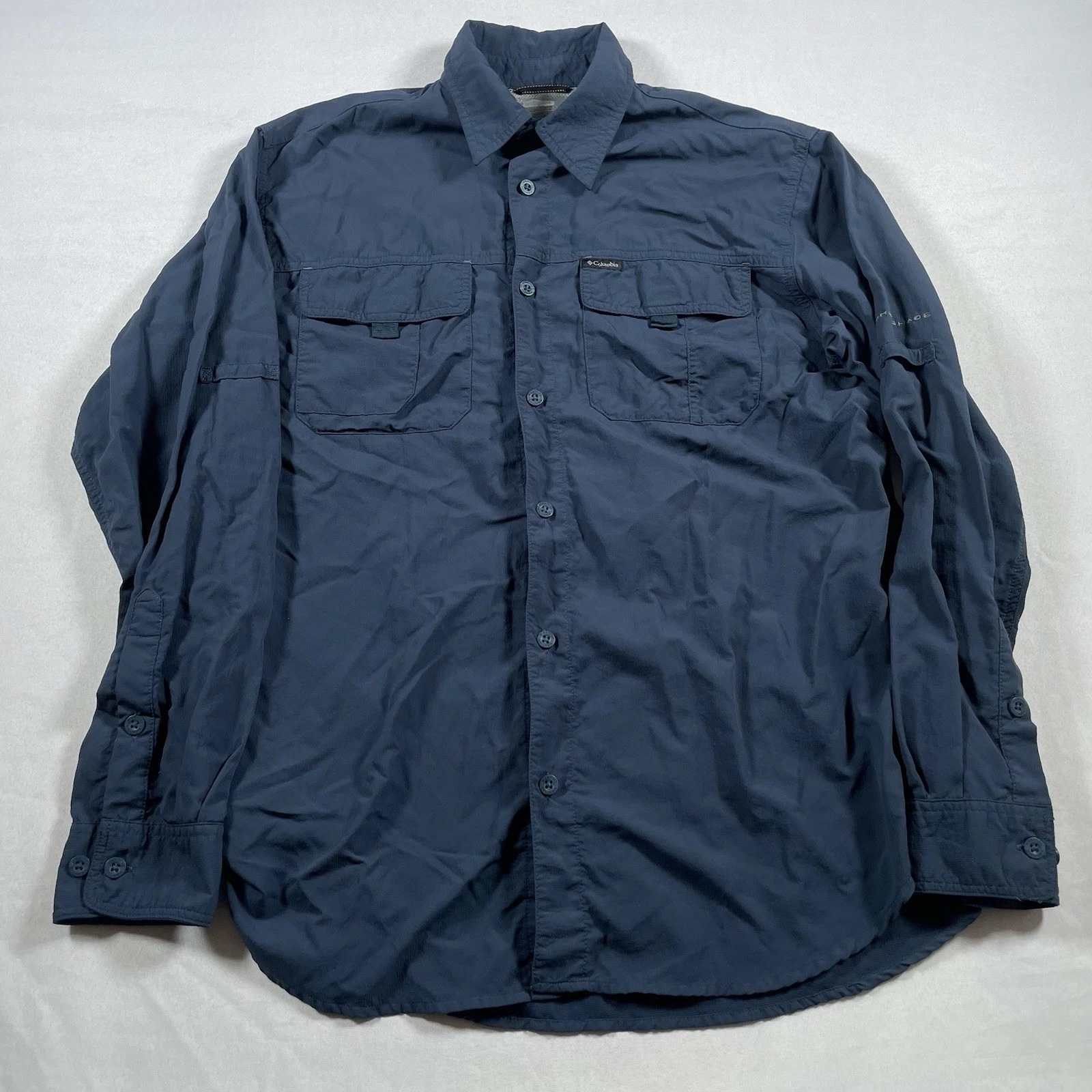 Columbia Titanium long sleeve button down tech shirt quick dry Omni shade medium