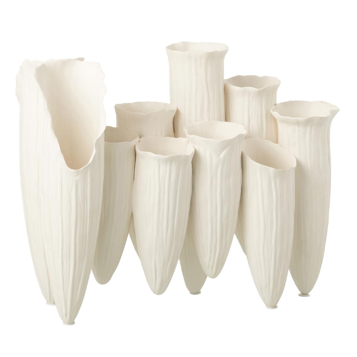 Vase soliflore Helix blanc en céramique de 34cm pour sublimer votre salon