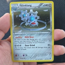 Carta Pokemon TCG Klinklang 76/114 Holo Bianco e Nero Rara Fase 2 HP 140
