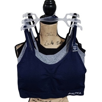 Nautica 3pk active athletic workout lounge bras bralettes plus size 2X new!!