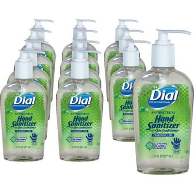 Dial Antibacterial with Moisturizers Gel Hand Sanitizer, 7.5 oz Pump Bottle, Fra
