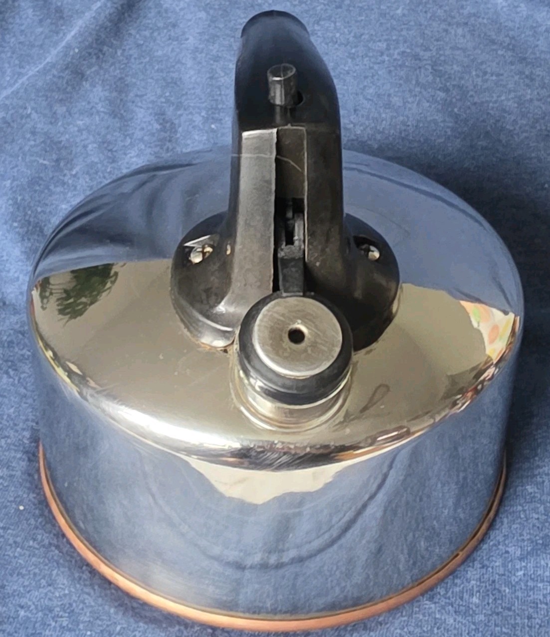 Vintage Revere Ware Stainless Steel Copper Bottom Tea Kettle Pot CU14K 6 Cup