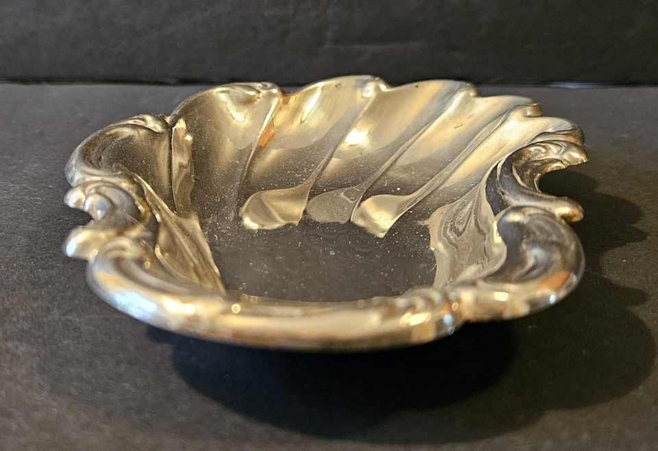 925 Gorham 巴洛克贝壳 6 英寸碗盘 #518 纯银 70 克 — 第 3/4 张图片