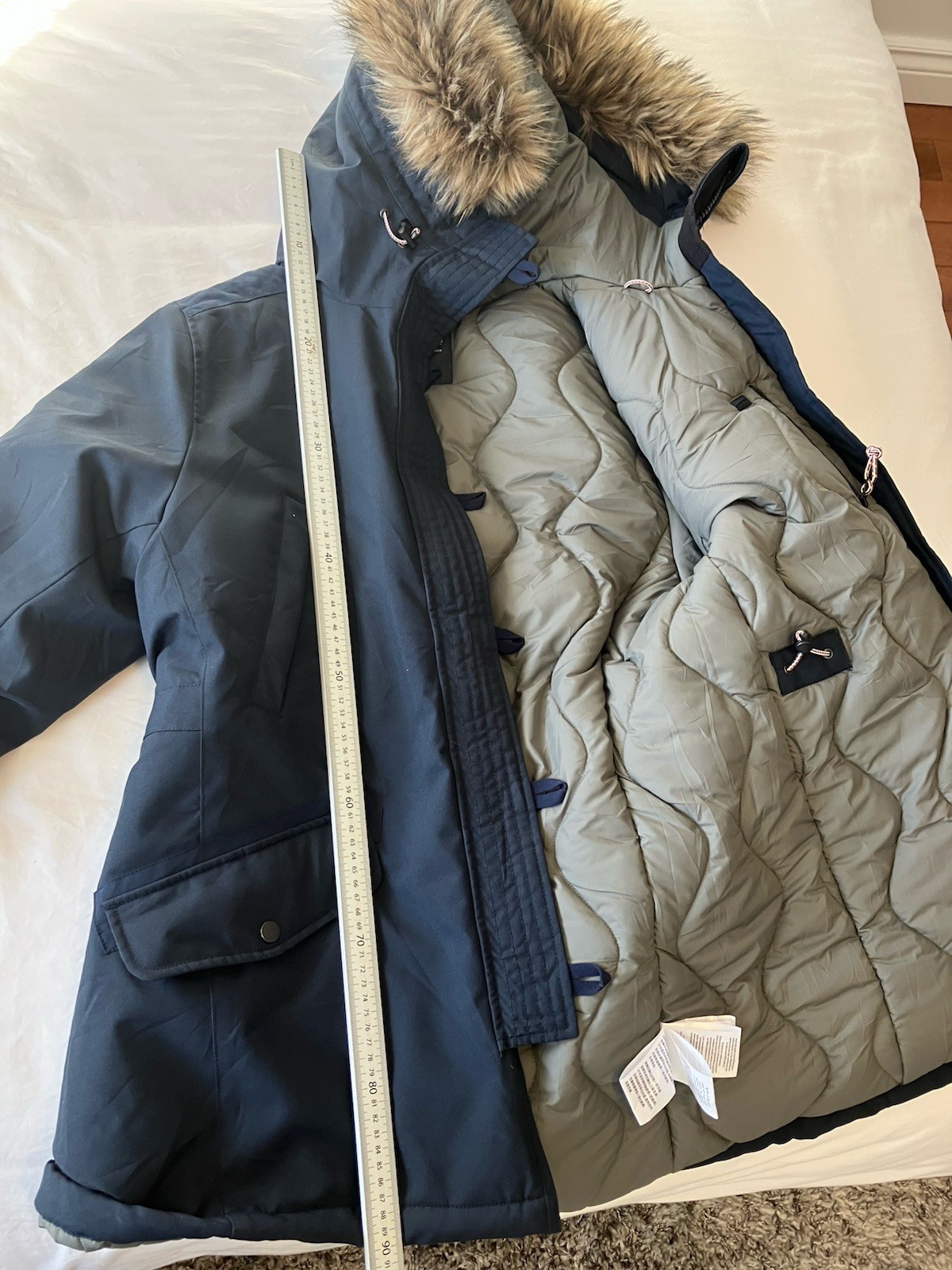 Peak Performance Groa J Women’s Parka Jacket Size L Navy Winter Coat image 7