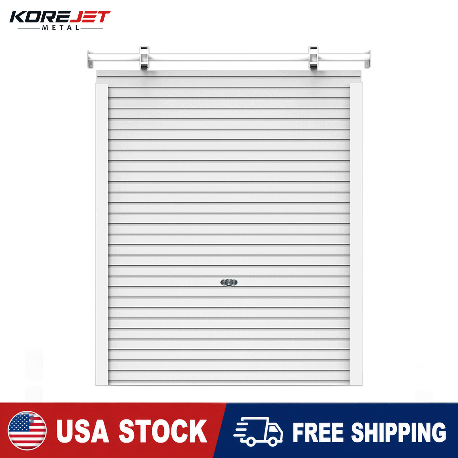 8.5x8.5FT Manual Roll Up Garage Door Steel Roller Shutter for Barn,Garage