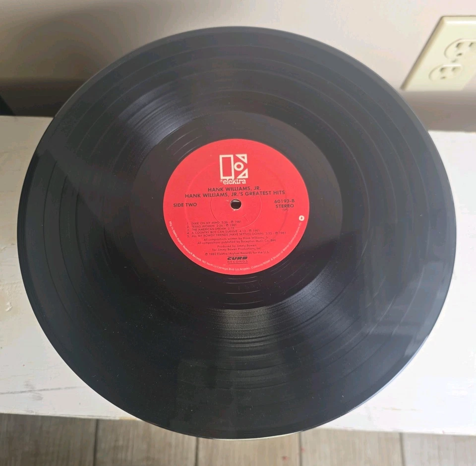 HANK WILLIAMS JR. - Greatest Hits 1982 Vinyl LP Record Album Elektra 60193 - Image 3 of 4