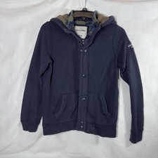 Abercrombie Kids Jacket Size 13/14 Coat Deep Pile Fleece Quilted insulated Blue