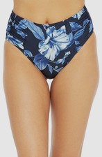  80 LA Blanca Women's Blue Floral High Waist Bikini Bottoms Swimwear Size 8