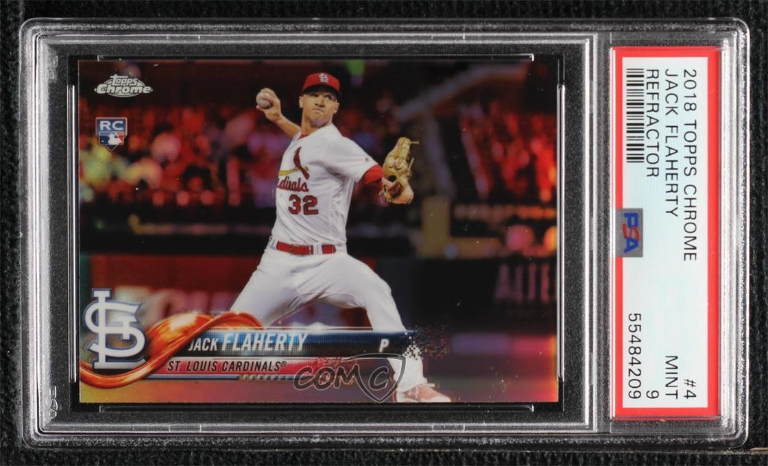2018 Topps Chrome Refractor Jack Flaherty #4 PSA 9 MINT za5