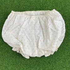 Vintage White Floral Diaper Cover Bloomers Sz 3-6 Mos