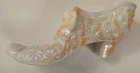 Vintage Fenton Daisy Buttons Ribbon Cabbage Rose Milk Glass Shoe Slipper #29