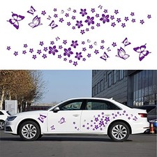Butterfly with Flower Graphics Car Sticker DIY Mini Flower Self Purple