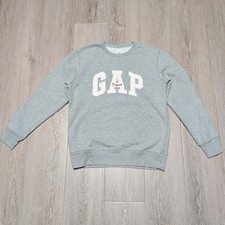 Vintage Gap Original Sweatshirt Womens Small Gray Crewneck Logo Pullover Fleece