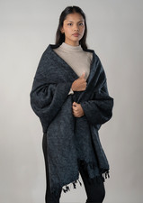 Hand-loomed Charcoal Soft Yak Wool Blanket