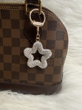 Silver star Bag Charm Keychain Bling Rhinestones Purse Charm birthday Gift