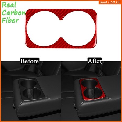 For Nissan Rogue X-Trail 2021-25 Red Carbon Fiber Console Water Cup Panel Trim