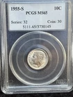1955-S Roosevelt Dime 10C Silver PCGS MS65 Uncirculated Cert 3730145
