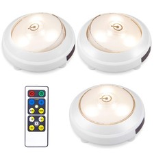 Wireless LED Puck Light, Battery Operated Mini Under Cabinet Light with Remot...