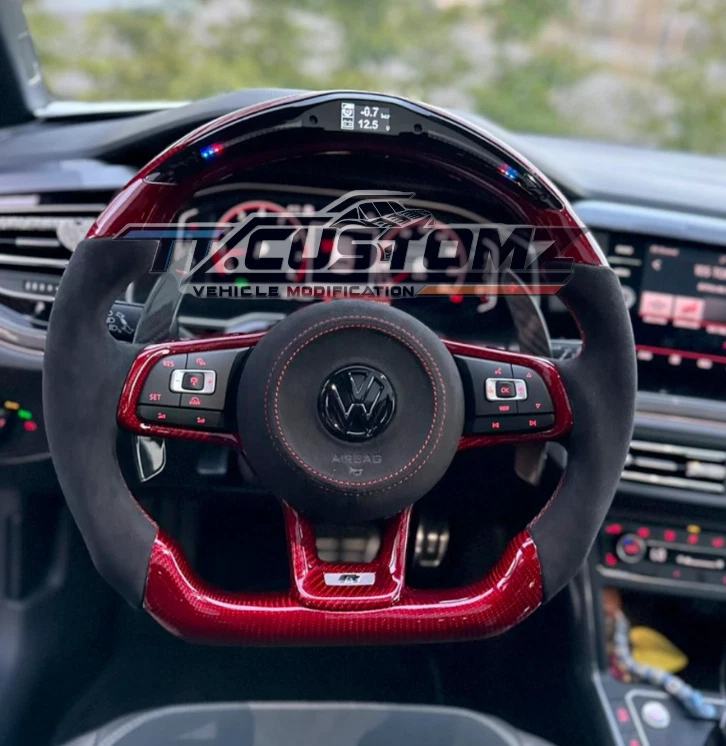 Volkswagen Golf/Polo/ Scirocco MK7/7.5 GTI / R LED Carbon Fibre Steering Wheel - Image 3 of 4