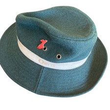Vintage Orvis XS/S Green Felt Leather Trim Bucket Hat Outdoor Fly Fishing Camp