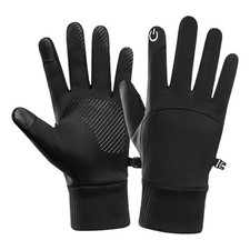 1 Pair Multipurpose Sports Gloves with Touch Screen Black Waterproof Warm Gloves