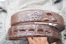 Brown Genuine Crocodile Hornback Leather Skin Men's Belt W 1.3 inch #T25