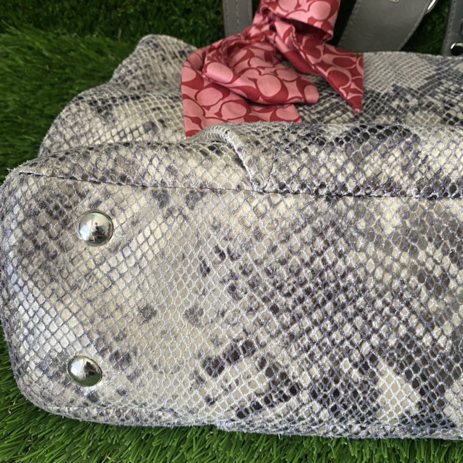 Coach Soho Python Snake Embossed Faux Leather Med… - image 10