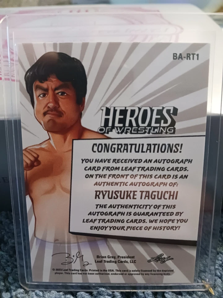 2023 Leaf Heroes of Wrestling Ryusuke Taguchi Red Autograph WWE AEW TNA NWA WCW - Image 2 of 2