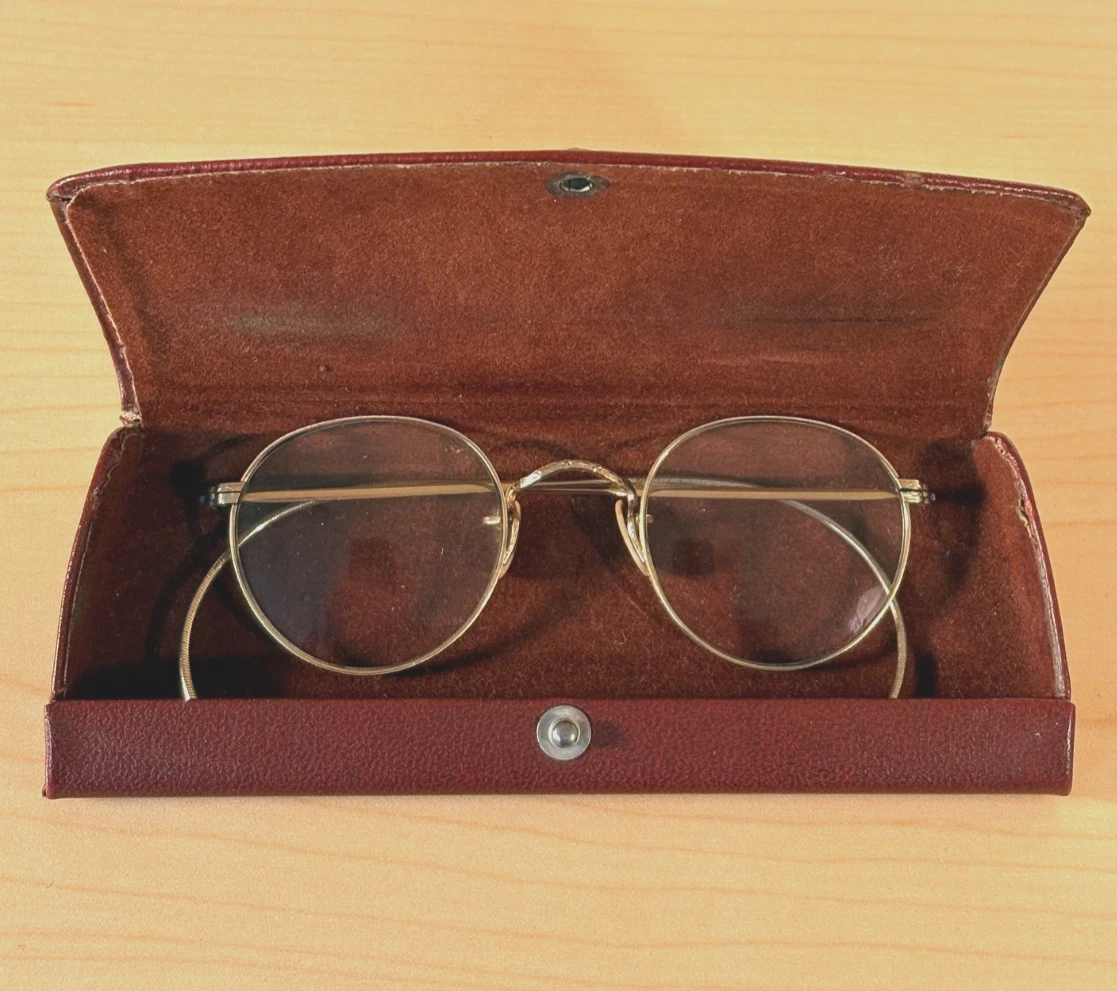 Frame France Heptagon 14K Eye Glasses Vintage Metal Wire Gold Stamped Eyeglasses Vintage Frame France  main image 3