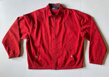 Vtg Polo Ralph Lauren Harrington Jacket Red Cotton Bomber Windbreaker Men's L