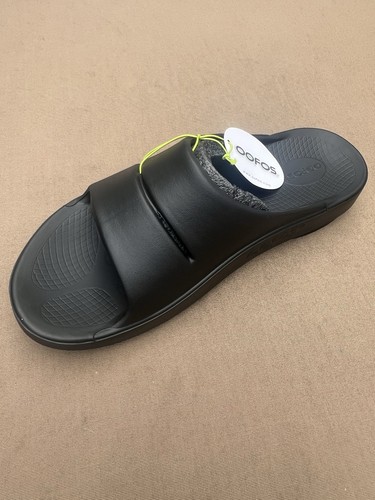 OOFOS OOahh Recovery Slide Sandal Black Women Size 14 Men Size 12 - Picture 2 of 5
