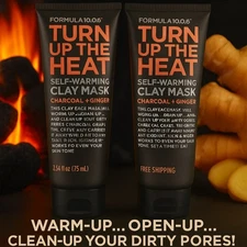 2-Pack Formula 10.0.6 Warming Clay Mask 2.5oz – Charcoal Ginger Deep Clean Pores