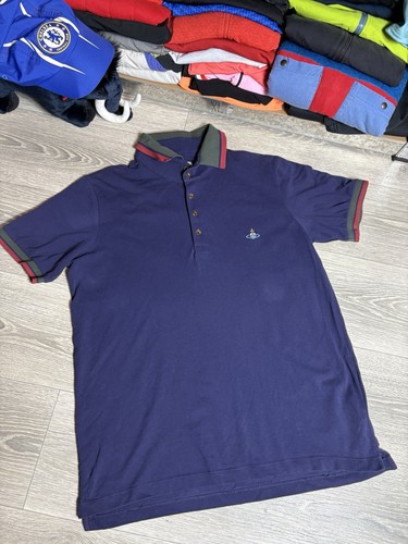 Vivienne Westwood, Vintage Vivienne Westwood Polo Shirt Men Size XL BLUE RARE Cotton