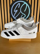 Adidas Powerlift 5 GY8919 Uomo UK 14 Scarpe Bianco Nero Sneakers Sollevamento Pesi