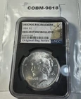 Original Bag Fragment 1924 Peace Silver $1 BU NGC Original Bag Series COBM-9818